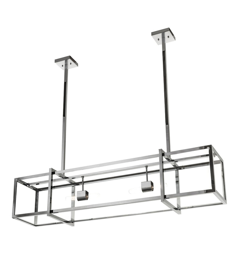 Meyda Tiffany 163584 Four Light Oblong Pendant, Chrome