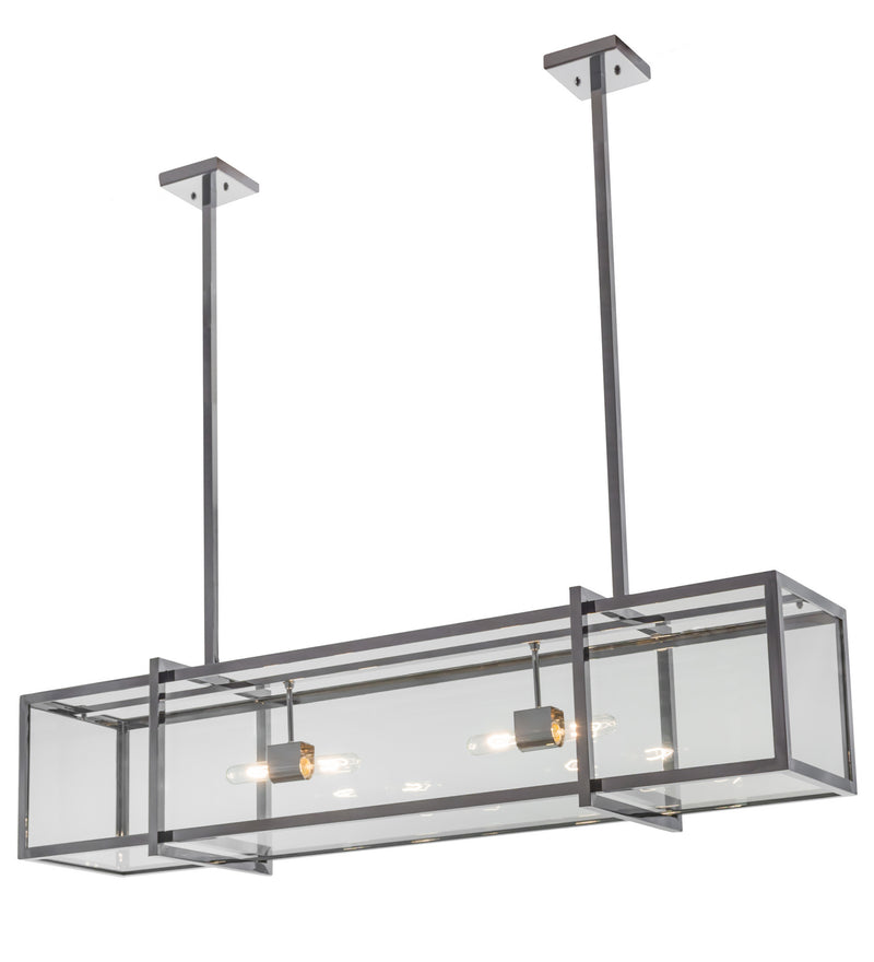 Meyda Tiffany 163584 Four Light Oblong Pendant, Chrome
