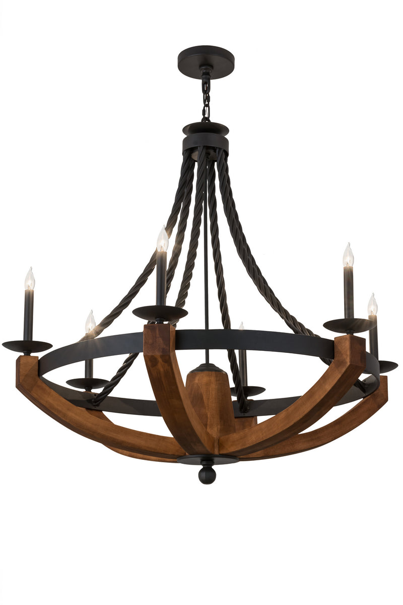 Meyda Tiffany 164690 Six Light Chandelier, Wrought Iron