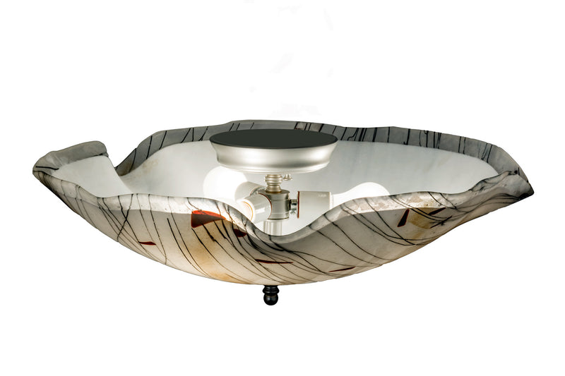 Meyda Tiffany 167109 Three Light Flushmount, Black Metal