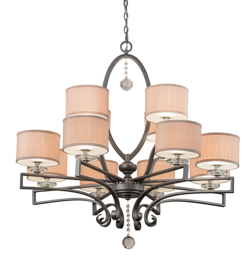 Meyda Tiffany 179474 12 Light Chandelier, Blackened Pewter