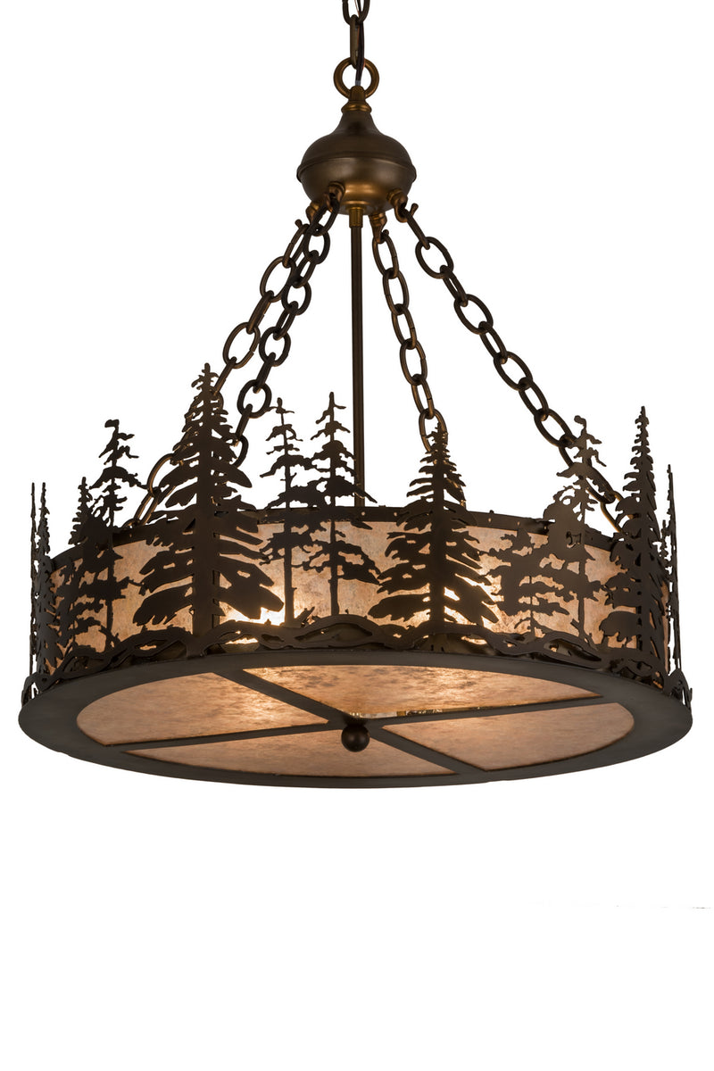 Meyda Tiffany 182298 Four Light Inverted Pendant, Antique Copper