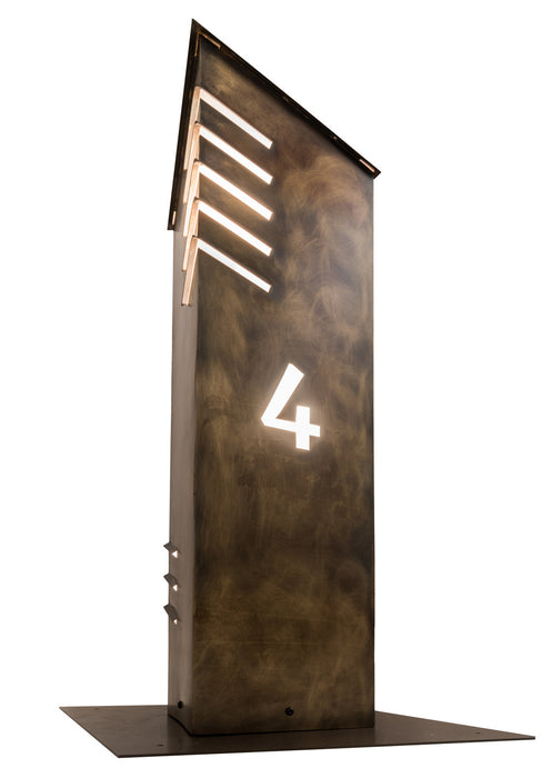 Meyda Tiffany 191701 Four Light Bollard, Chemical Burnished Brass