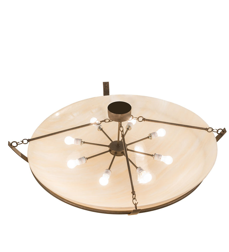 Meyda Tiffany 192183 Eight Light Semi-Flushmount, Gilded Tobacco