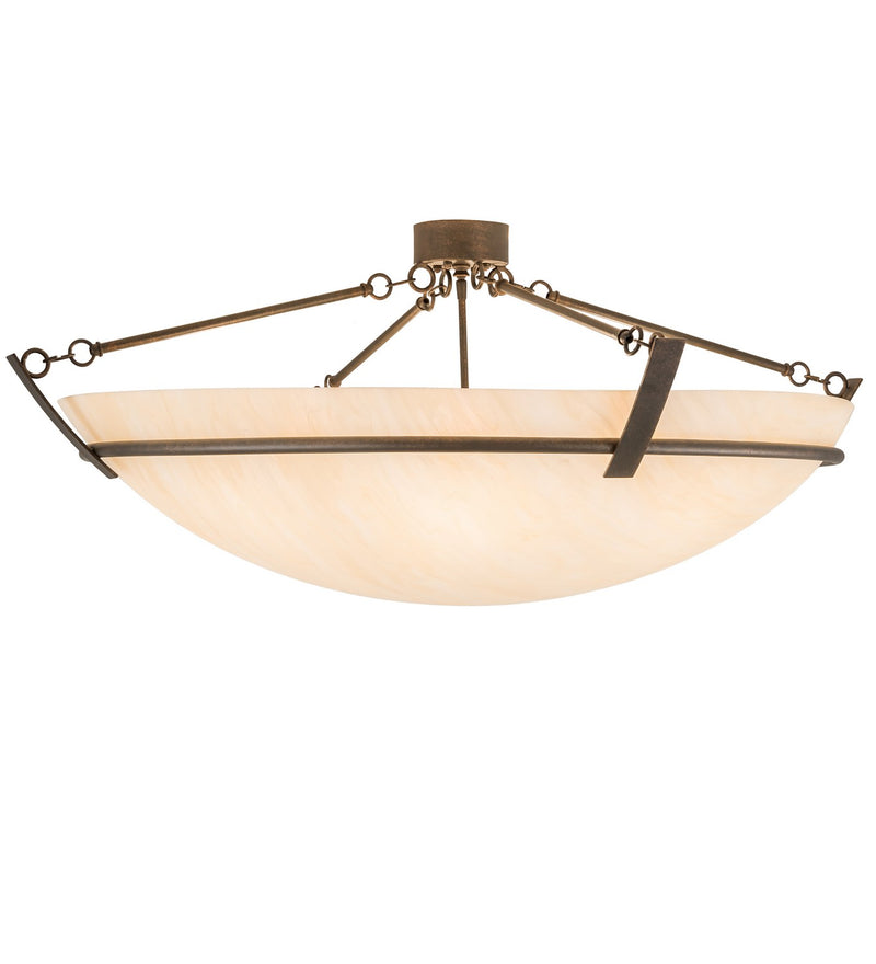 Meyda Tiffany 192183 Eight Light Semi-Flushmount, Gilded Tobacco