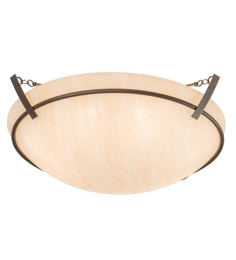 Meyda Tiffany 192183 Eight Light Semi-Flushmount, Gilded Tobacco