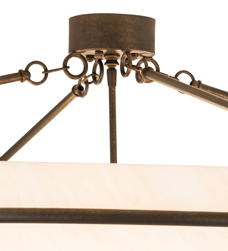 Meyda Tiffany 192183 Eight Light Semi-Flushmount, Gilded Tobacco