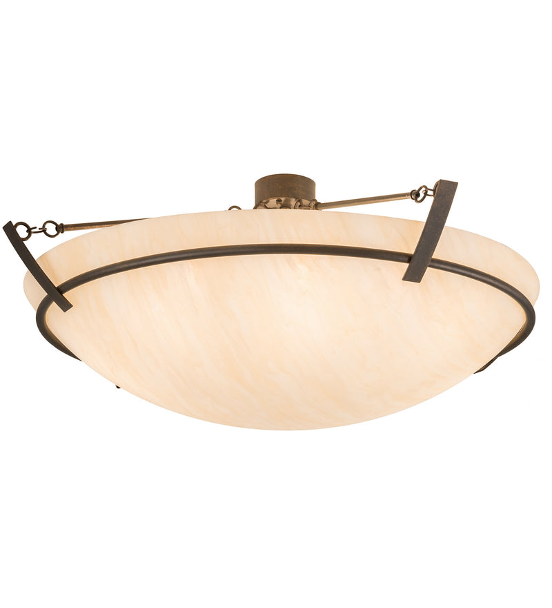 Meyda Tiffany 192183 Eight Light Semi-Flushmount, Gilded Tobacco