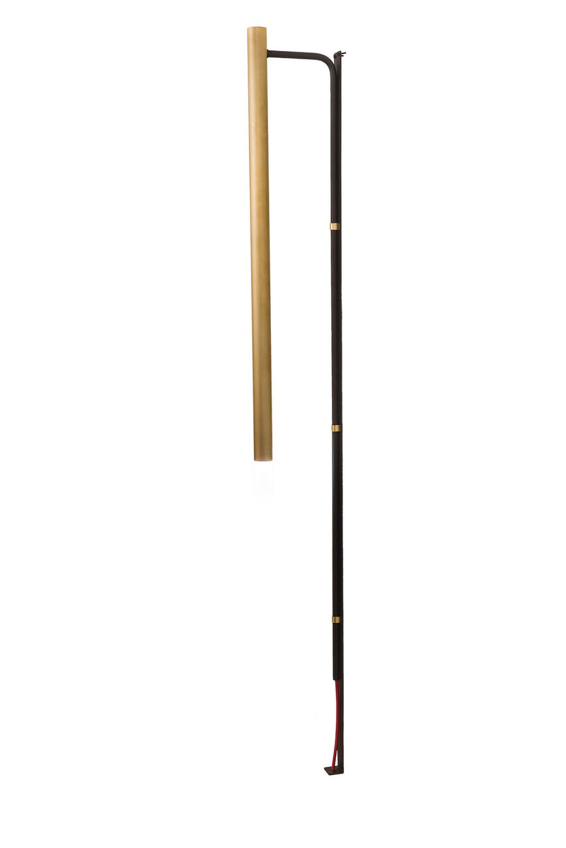 Meyda Tiffany 192953 LED Wall Sconce, Flat Black/Natural Brass