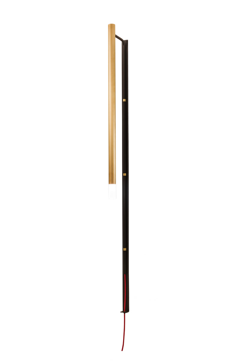 Meyda Tiffany 192953 LED Wall Sconce, Flat Black/Natural Brass