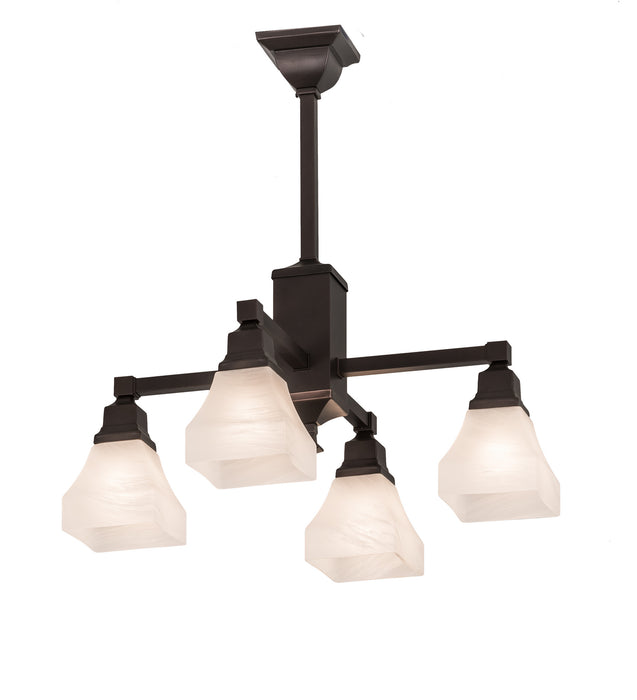 Meyda Tiffany 192959 Four Light Chandelier, Mahogany Bronze