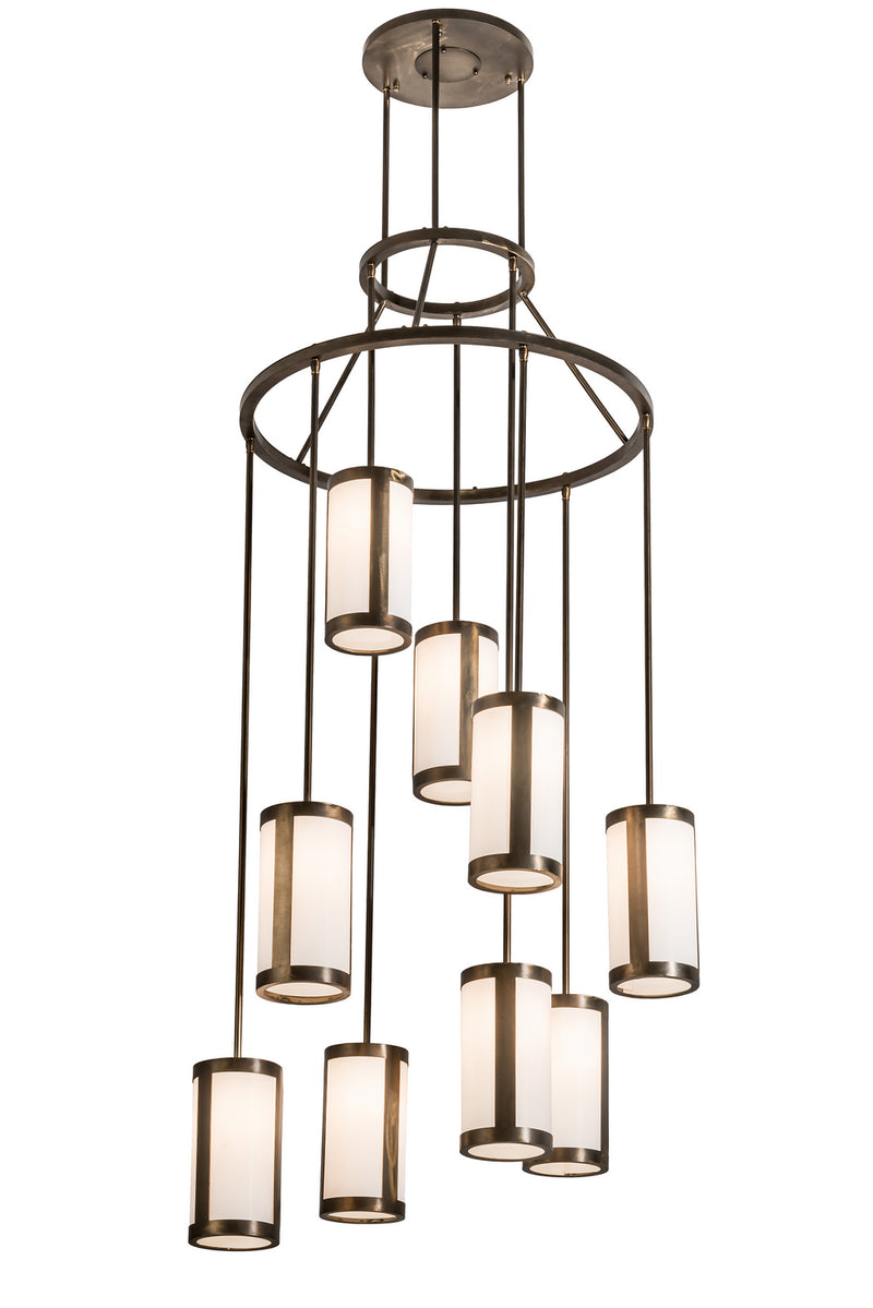 Meyda Tiffany 192968 Nine Light Chandelier, Antique Copper