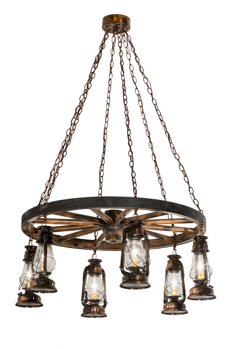 Meyda Tiffany 193541 Six Light Chandelier, Vintage Copper