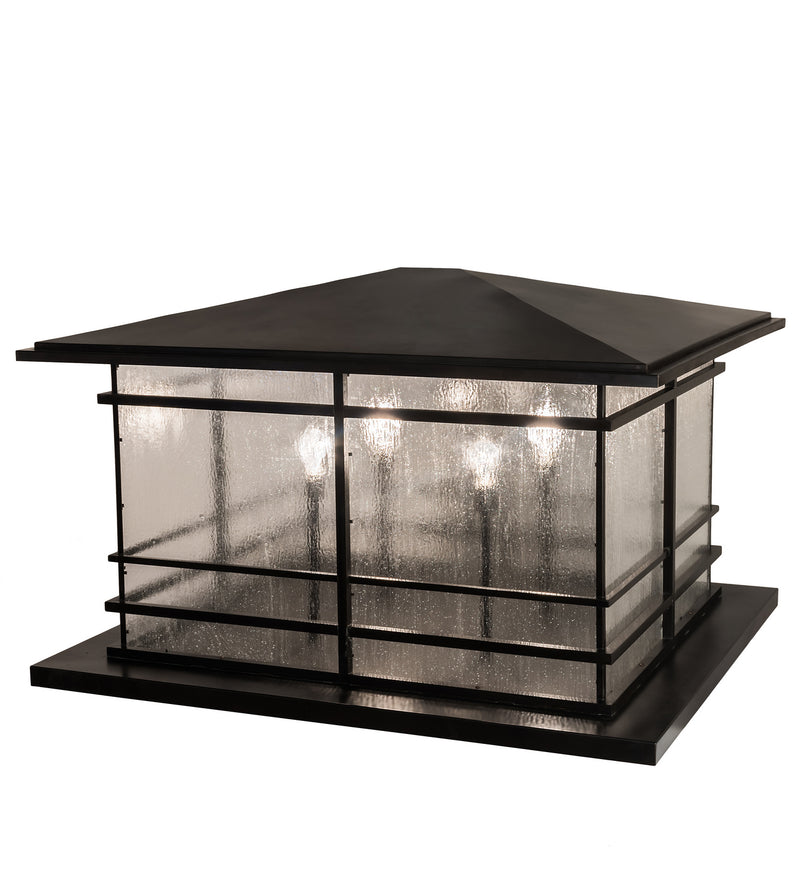 Meyda Tiffany 193557 Four Light Pier Mount, Craftsman Brown