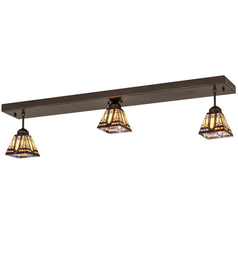 Meyda Tiffany 193775 Three Light Flushmount, Exterior Oil Rubbed Bronze