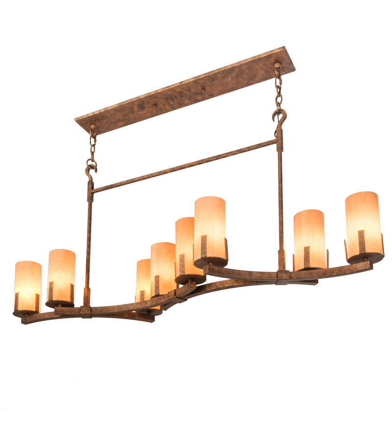 Meyda Tiffany 193968 Eight Light Oblong Chandelier, Autumn Leaf