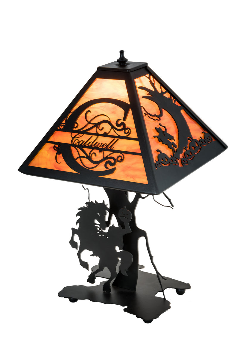 Meyda Tiffany 194148 One Light Table Lamp, Textured Black