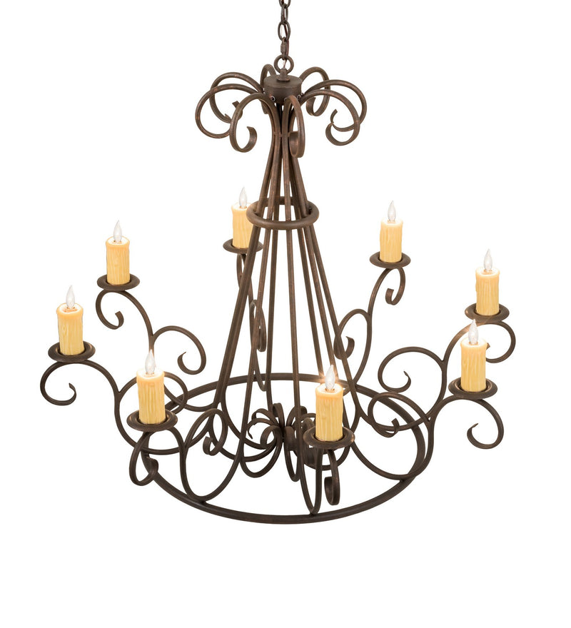 Meyda Tiffany 194321 Eight Light Chandelier, Copper Rust