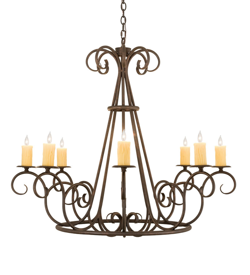 Meyda Tiffany 194321 Eight Light Chandelier, Copper Rust