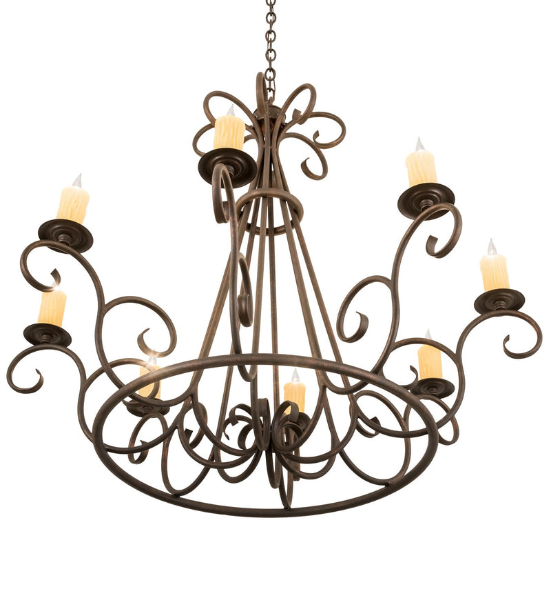 Meyda Tiffany 194321 Eight Light Chandelier, Copper Rust