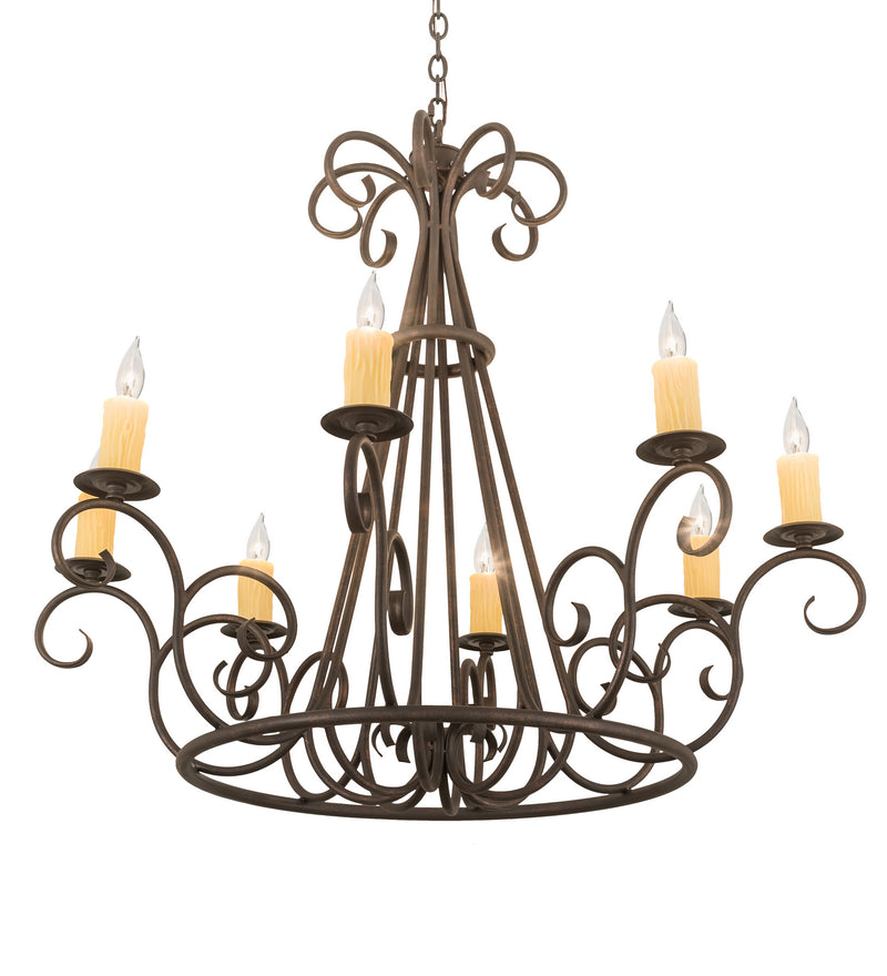 Meyda Tiffany 194321 Eight Light Chandelier, Copper Rust