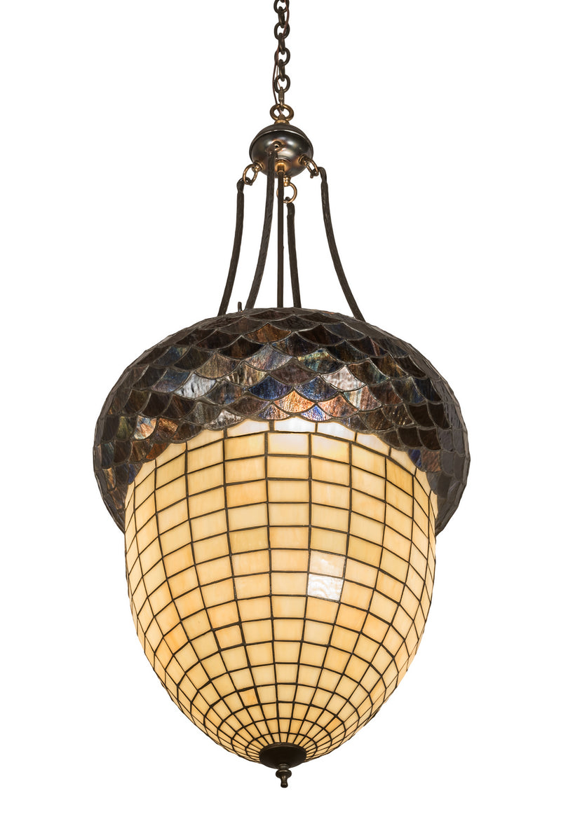 Meyda Tiffany 194421 Three Light Inverted Pendant, Antique Copper,Burnished