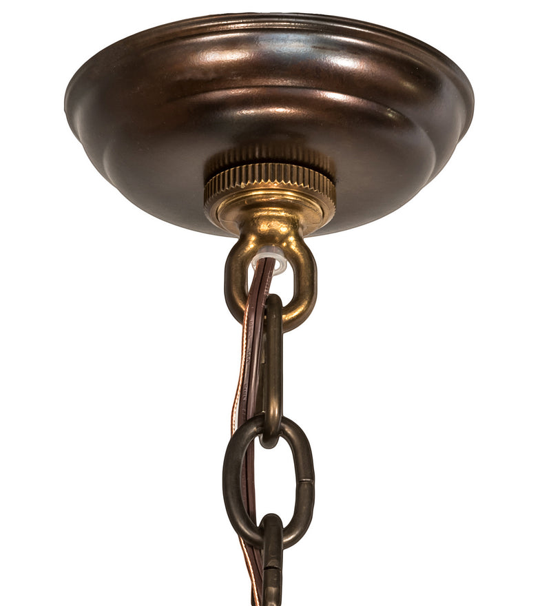Meyda Tiffany 194421 Three Light Inverted Pendant, Antique Copper,Burnished