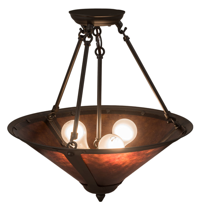 Meyda Tiffany 194681 Three Light Pendant, Oil Rubbed Bronze