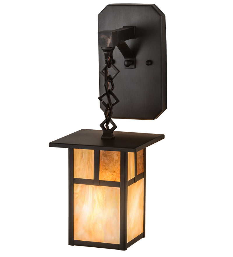 Meyda Tiffany 194872 One Light Wall Sconce, Craftsman Brown