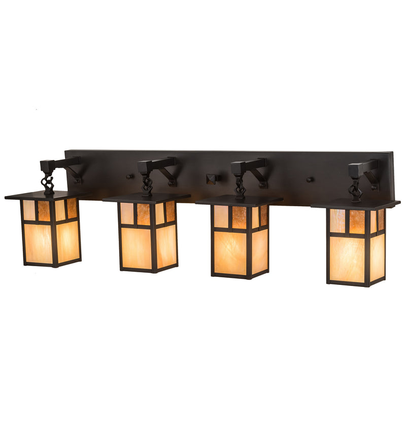Meyda Tiffany 194873 Four Light Vanity, Craftsman Brown