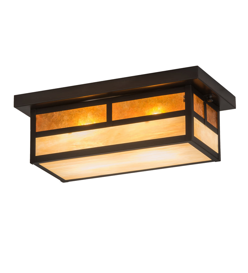 Meyda Tiffany 194882 Two Light Flushmount, Craftsman Brown
