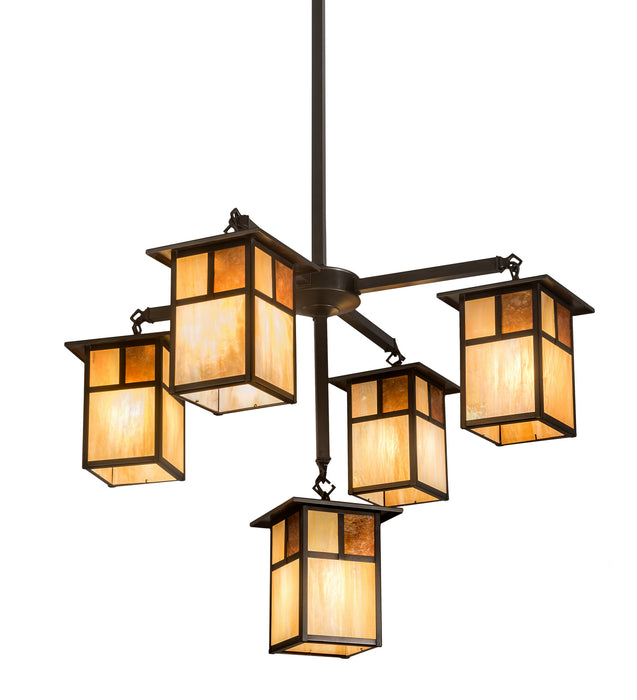 Meyda Tiffany 194883 Five Light Chandelier, Craftsman Brown