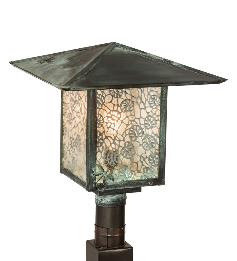 Meyda Tiffany 194933 One Light Post Mount, Verdigris