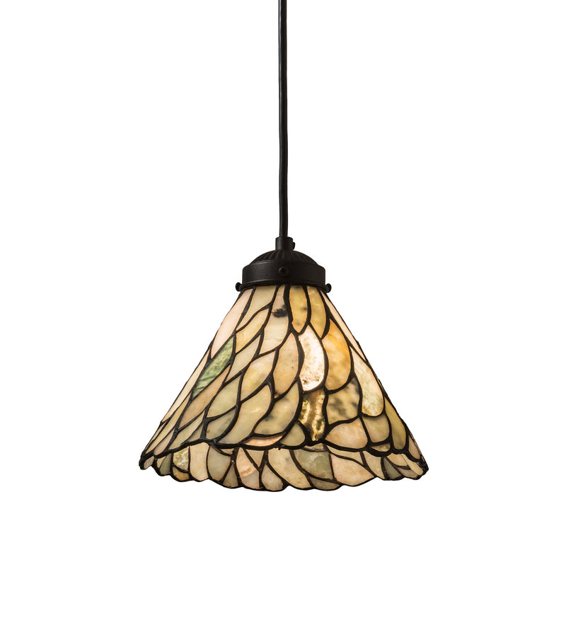 Meyda Tiffany 195418 One Light Mini Pendant, Black Metal
