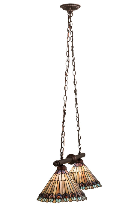 Meyda Tiffany 195518 Two Light Island Pendant, Mahogany Bronze