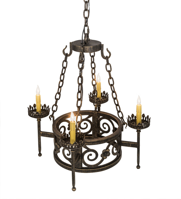 Meyda Tiffany 195785 Four Light Chandelier, English Bronze