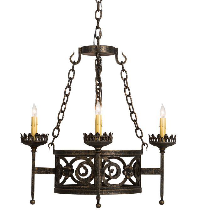Meyda Tiffany 195785 Four Light Chandelier, English Bronze