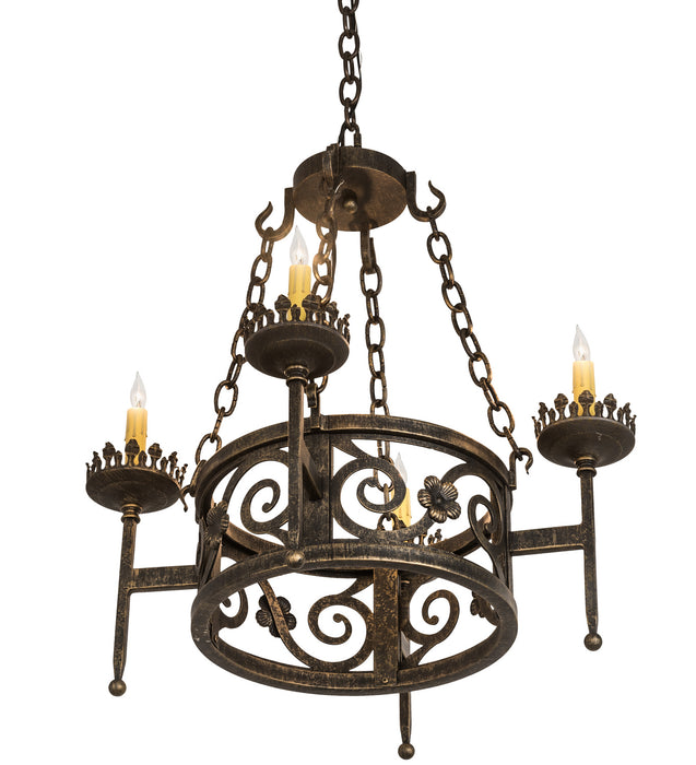 Meyda Tiffany 195785 Four Light Chandelier, English Bronze