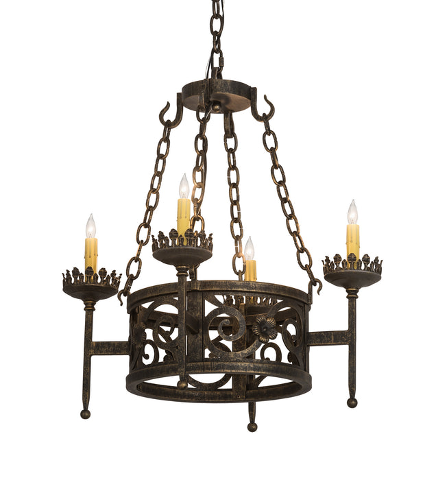 Meyda Tiffany 195785 Four Light Chandelier, English Bronze