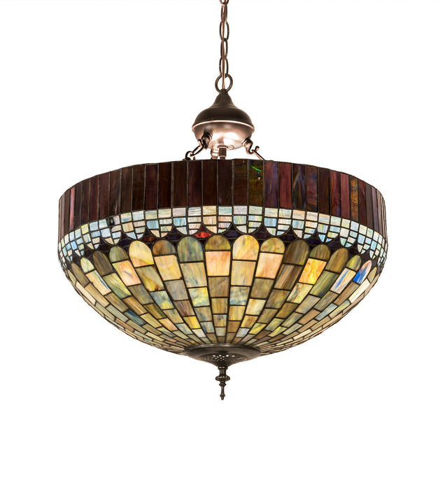 Meyda Tiffany 196245 Six Light Inverted Pendant, Copper Vein,Custom