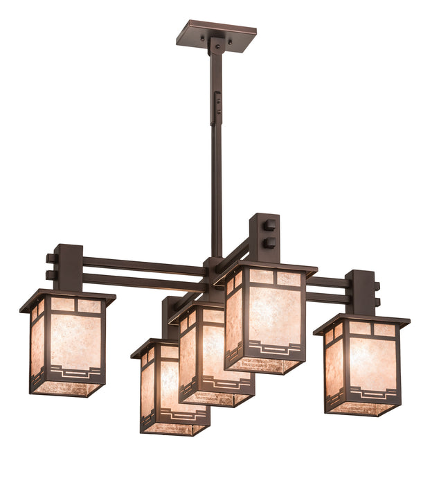 Meyda Tiffany 196390 Five Light Chandelier, Mahogany Bronze