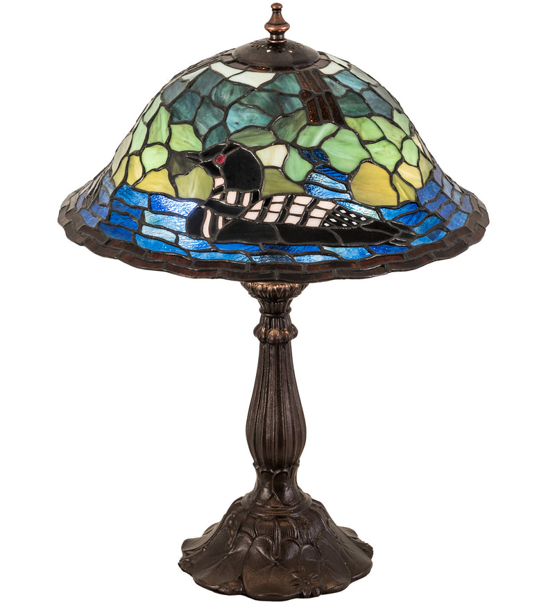Meyda Tiffany 196429 Three Light Table Lamp, Black Metal
