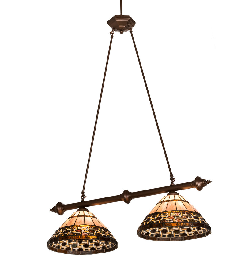 Meyda Tiffany 197308 Two Light Island Pendant, Mahogany Bronze