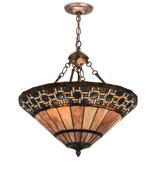 Meyda Tiffany 197687 Six Light Inverted Pendant, Mahogany Bronze