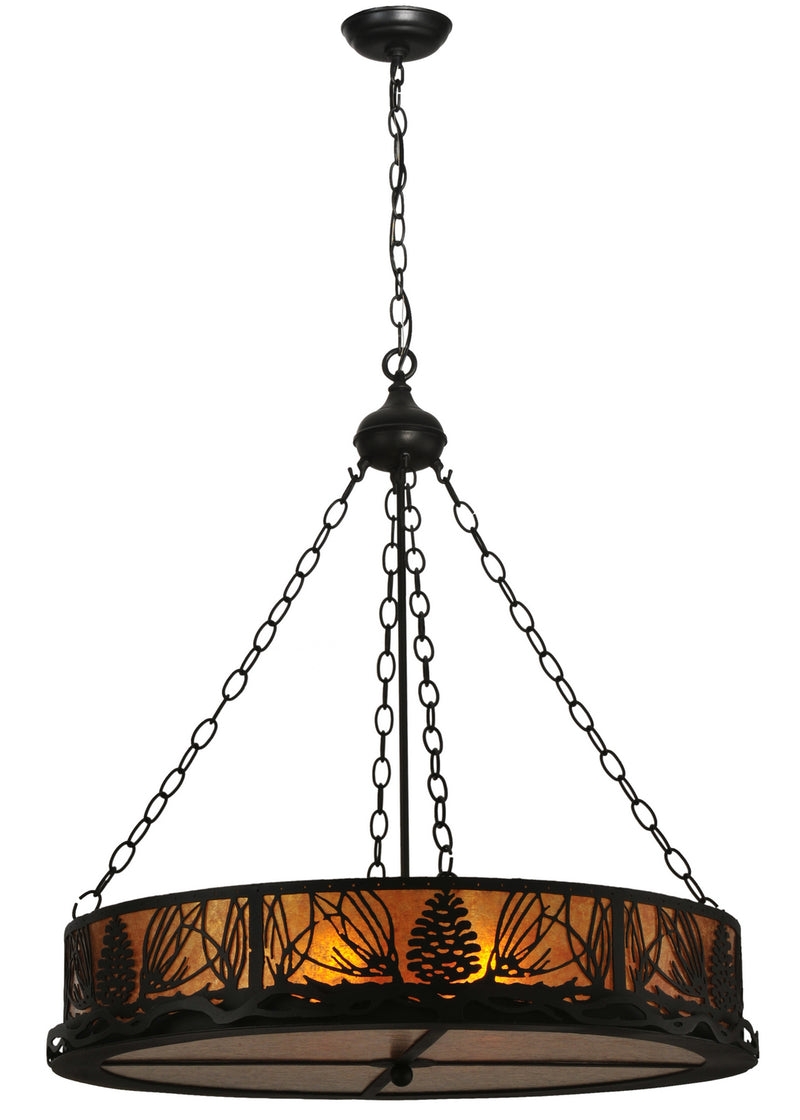 Meyda Tiffany 50118 Six Light Inverted Pendant, Black Metal
