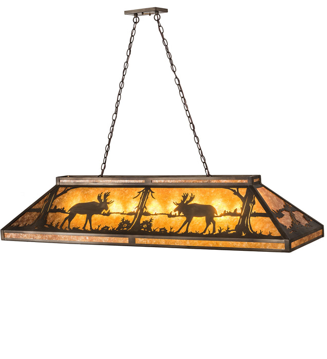 Meyda Tiffany 70579 Nine Light Oblong Pendant, Antique Copper