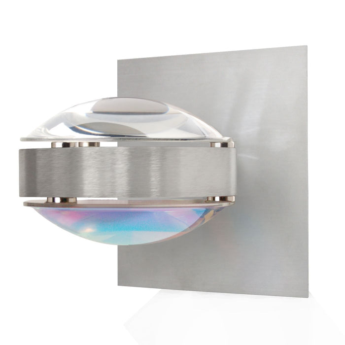 Besa OPTOS1W-CLCD-BA One Light Wall Sconce, Brushed Aluminum
