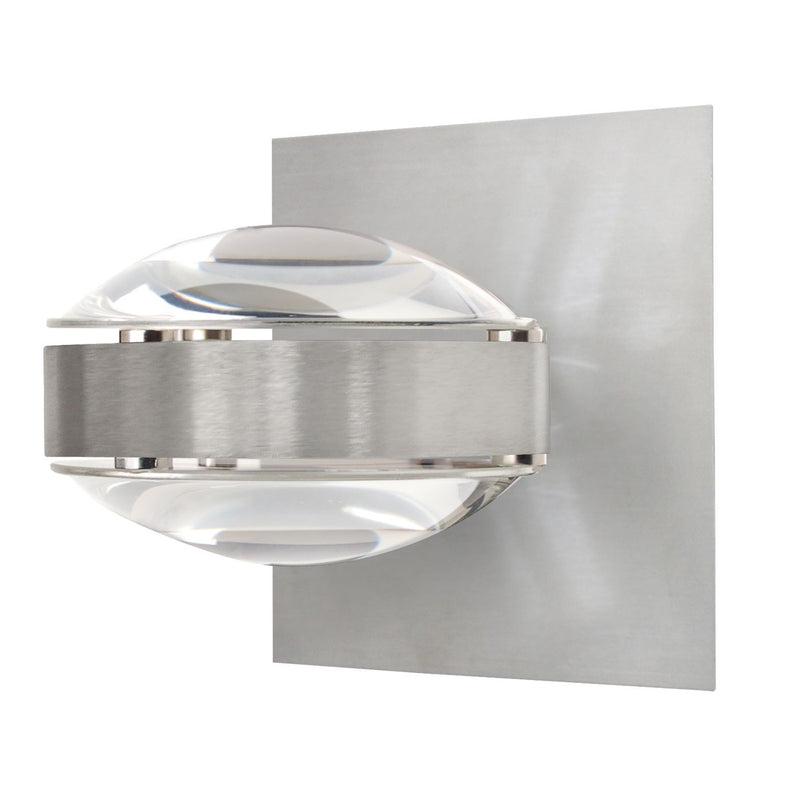Besa OPTOS1W-CLCL-BA Wall Sconce, Brushed Aluminum