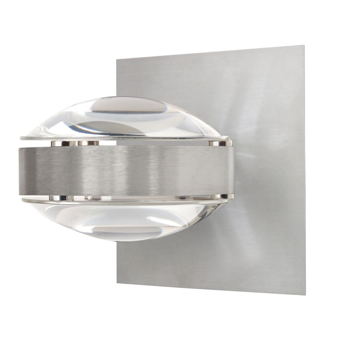 Besa OPTOS1W-CLCL-BA Wall Sconce, Brushed Aluminum