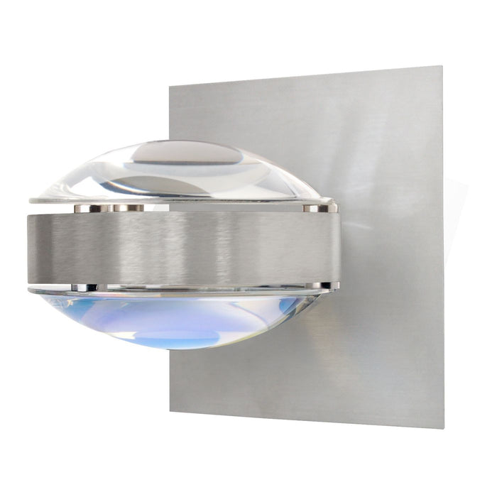 Besa OPTOS1W-CLWD-BA One Light Wall Sconce, Brushed Aluminum